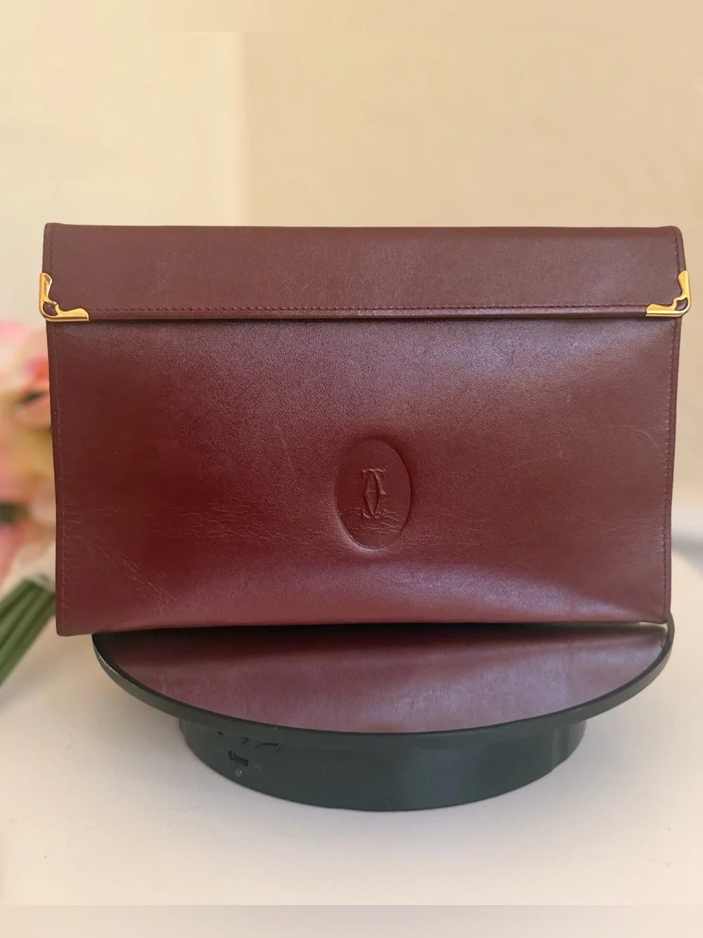 CARTIER Le Must de Cartier Clutch & Chain Shoulder Bag Double Snap Closure